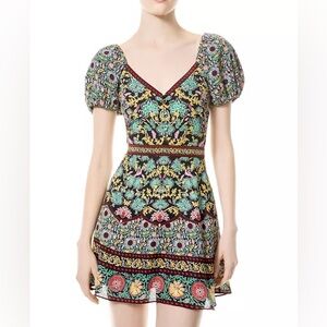 Alice & Olivia Dana Puff Sleeve Mini Dress